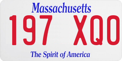 MA license plate 197XQ0