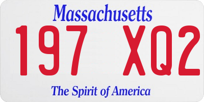 MA license plate 197XQ2