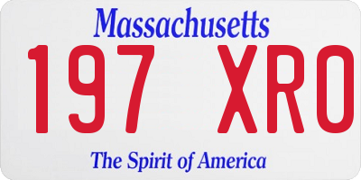 MA license plate 197XR0