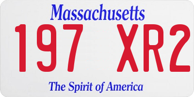 MA license plate 197XR2