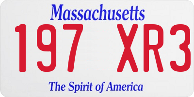 MA license plate 197XR3