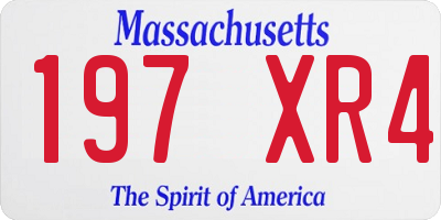MA license plate 197XR4