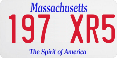 MA license plate 197XR5