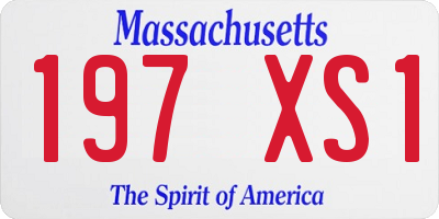MA license plate 197XS1