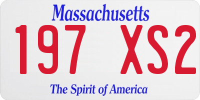 MA license plate 197XS2