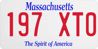 MA license plate 197XT0