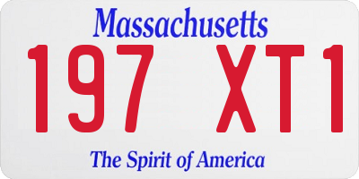 MA license plate 197XT1