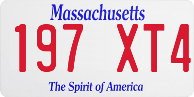 MA license plate 197XT4