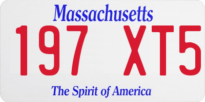MA license plate 197XT5