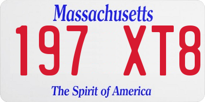 MA license plate 197XT8