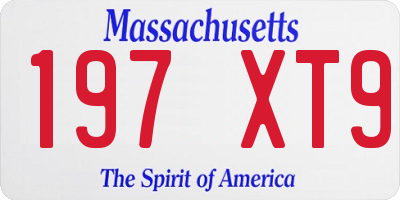 MA license plate 197XT9