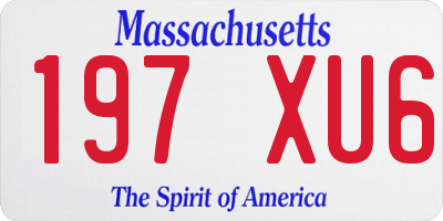 MA license plate 197XU6