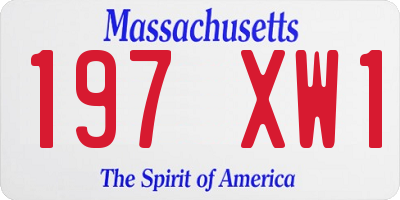 MA license plate 197XW1