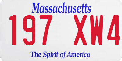 MA license plate 197XW4