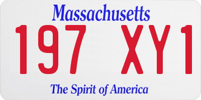 MA license plate 197XY1