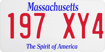 MA license plate 197XY4