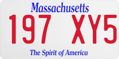 MA license plate 197XY5