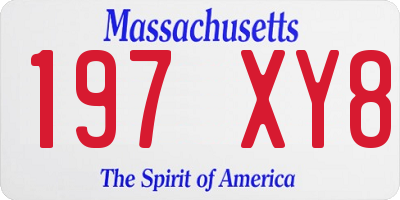 MA license plate 197XY8