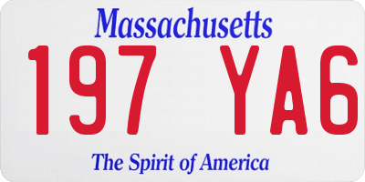 MA license plate 197YA6