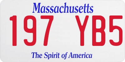 MA license plate 197YB5