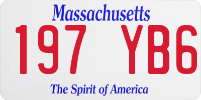 MA license plate 197YB6