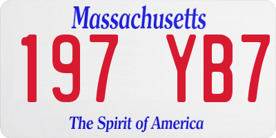 MA license plate 197YB7