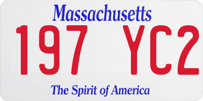 MA license plate 197YC2
