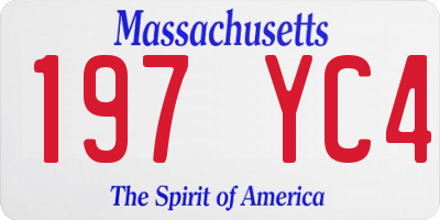 MA license plate 197YC4