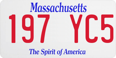 MA license plate 197YC5