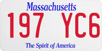 MA license plate 197YC6