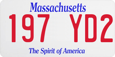 MA license plate 197YD2