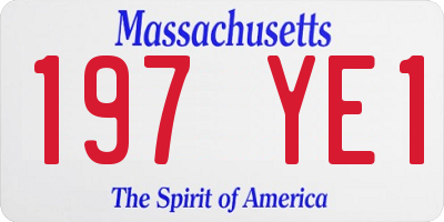 MA license plate 197YE1