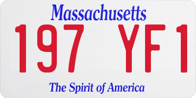 MA license plate 197YF1