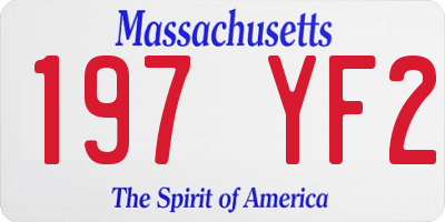MA license plate 197YF2