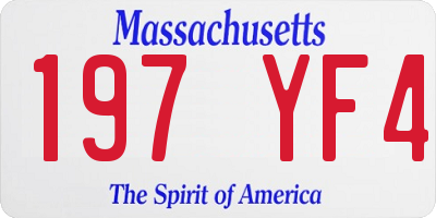 MA license plate 197YF4