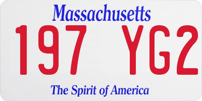 MA license plate 197YG2