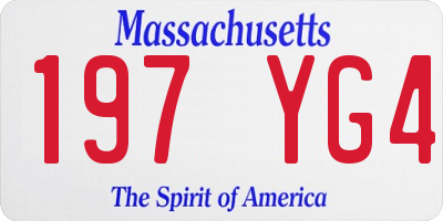 MA license plate 197YG4