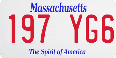 MA license plate 197YG6