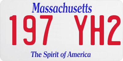 MA license plate 197YH2