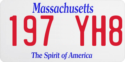 MA license plate 197YH8