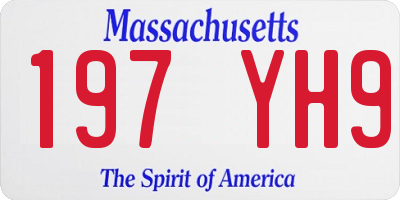 MA license plate 197YH9