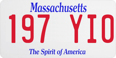 MA license plate 197YI0