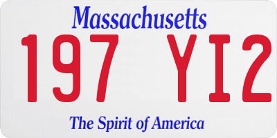 MA license plate 197YI2
