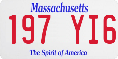 MA license plate 197YI6