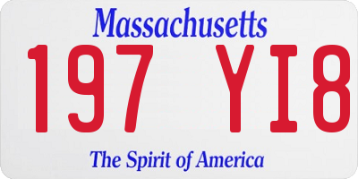 MA license plate 197YI8
