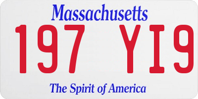 MA license plate 197YI9