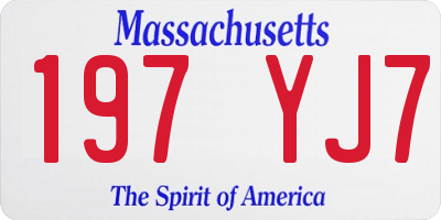 MA license plate 197YJ7