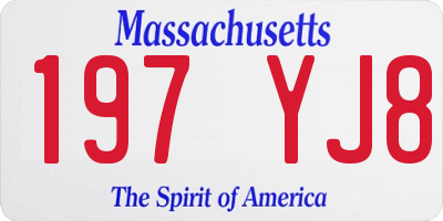 MA license plate 197YJ8