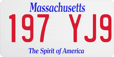 MA license plate 197YJ9