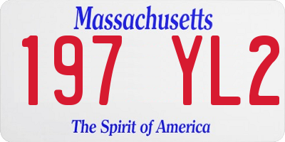 MA license plate 197YL2